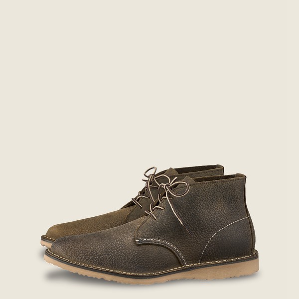 Heritage Sko Herre - Red Wing Weekender - Chukka Roughneck Læder - Olivengrøn - EVQAJD-863